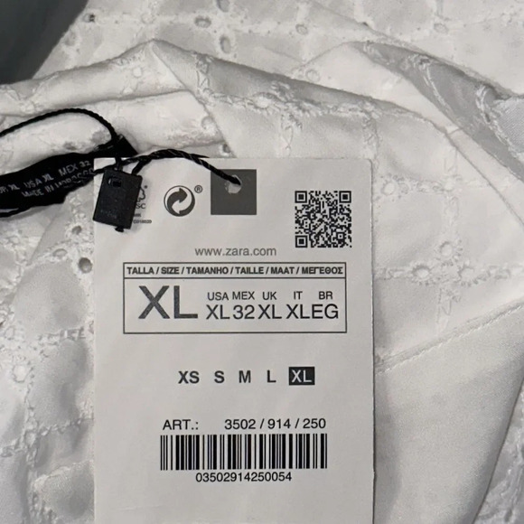 ZARA | White | BELTED EMBROIDERED MINI DRESS - Picture 11 of 14